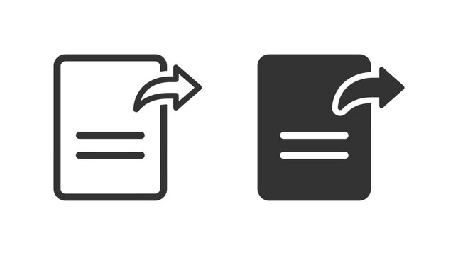 Document export icon vector illustration in outline and solid style