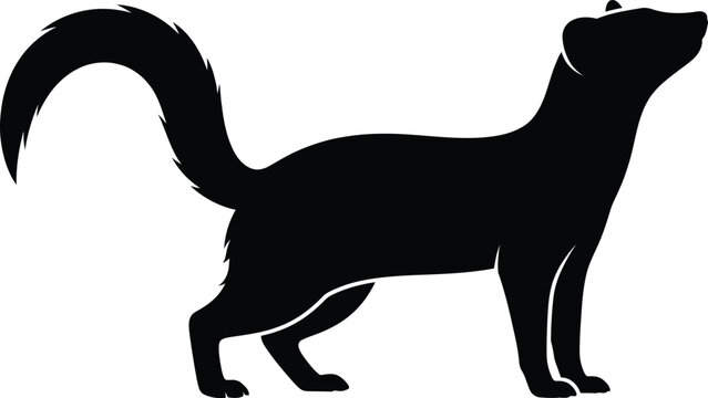 Black Mongoose Standing Alert Vector