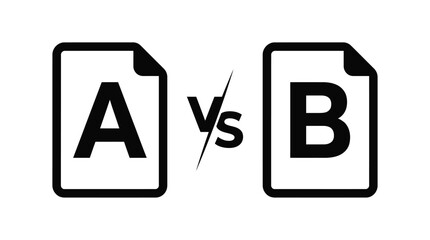 Document comparison icons letter a versus b vector illustration © Komola