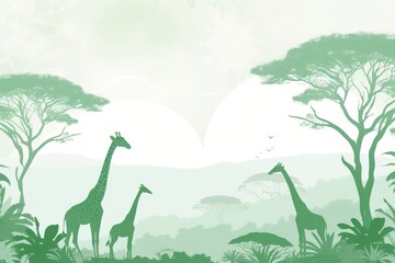 Obraz premium Safari background green landscape wildlife.