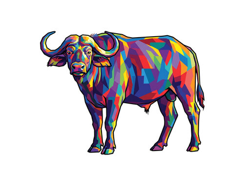 Colorful Geometric Pop Art Buffalo