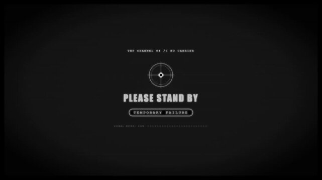 Retro please stand by broadcast screen with static glitch