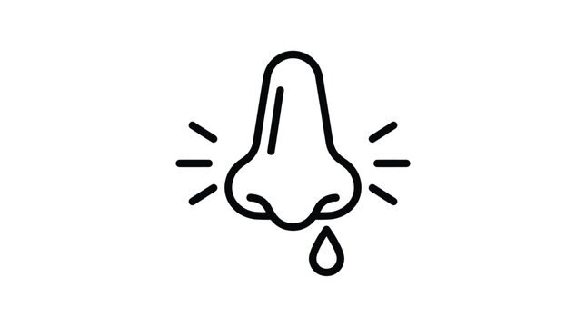 Nose with droplet sneezing vector illustration