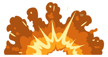 Cartoon boom effect. Fire explosion splash icon © ONYXprj