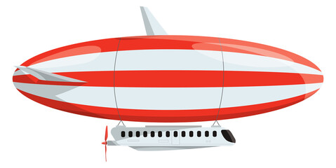 Retro airship cartoon icon. Flying zeppelin symbol © ONYXprj