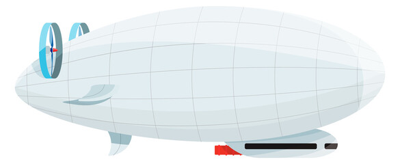 Flying airship in air. Cartoon balloon zeppelin transport © ONYXprj