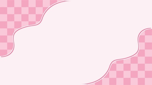 Pink Checkered Background with Soft Wave Overlay Graphic