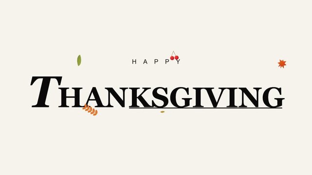 Animated Thanksgiving Text with Fall Accents