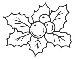 Holly berry icon. Winter plant. Holiday decoration © ONYXprj