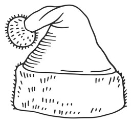 Obraz premium Elf hat doodle. Santa cap. Hand drawn party accessory