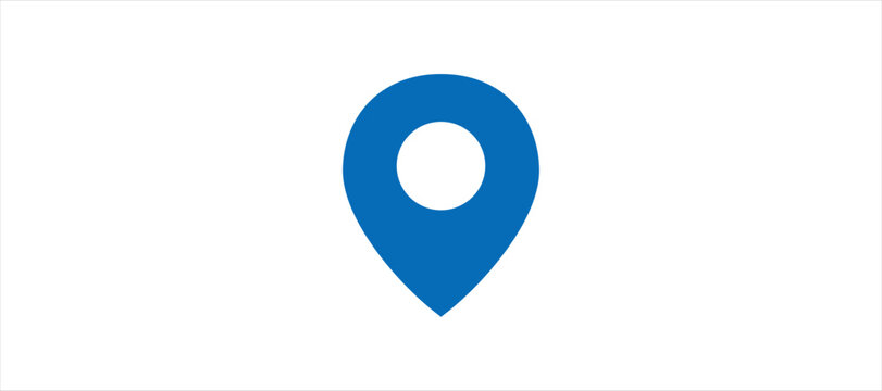 Blue Pin Icon on Transparent Background