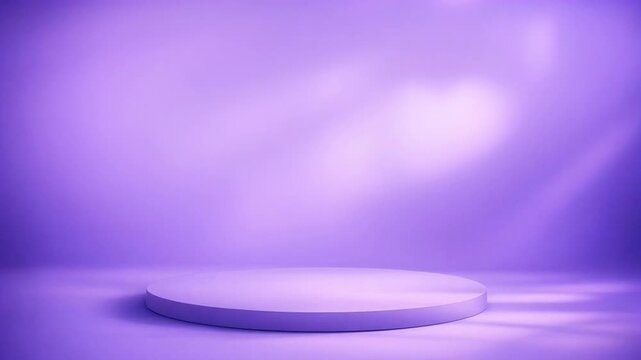 Minimalist Purple 3D Circular Podium on Studio Stage