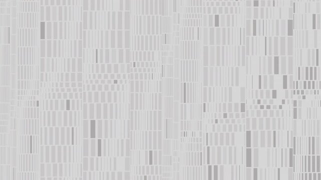 Seamless loop minimal light gray abstract background with animated vertical bars and geometric grid pattern, clean modern technology motion graphic