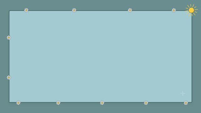 Animated Daisy Border with Sunny Corner Graphic Overlay