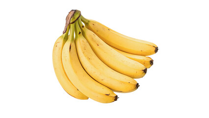 Bunch of ripe sweet yellow bananas isolated together on transparent background © Archie
