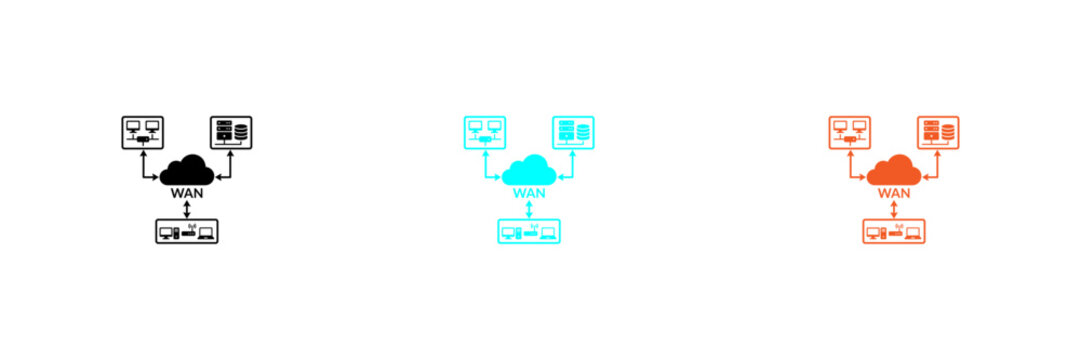 Isometric cloud storage server with device icons