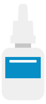 Nasal spray icon. Plastic container with medical drug