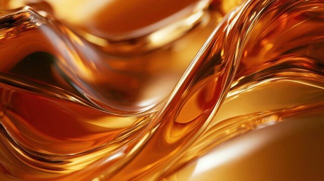Abstract digital art piece that appears to be made up of wavy lines and curves. the lines are in a warm orange color, creating a fluid and dynamic composition.