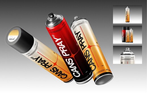 Tall Spray Paint Can Mockup