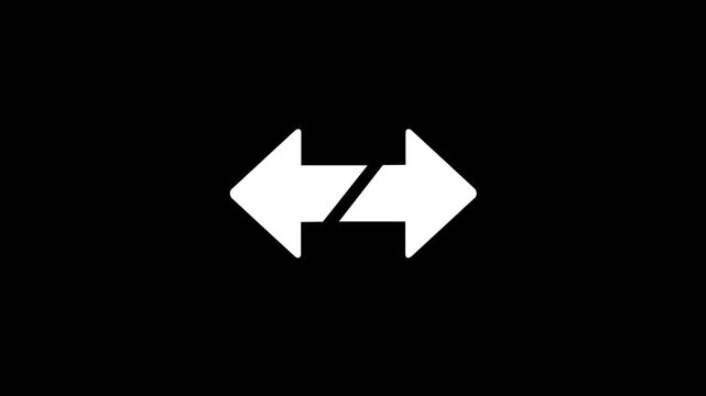 Left and right arrow icon animation background, Double arrow icon, Arrow Icon, left and right side arrow concept video on transparent background..