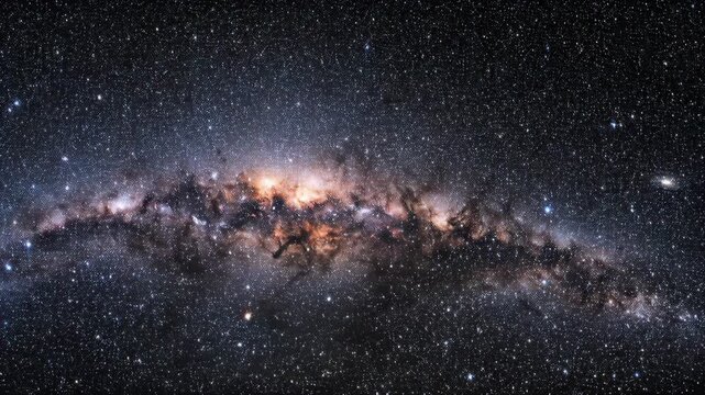 Milky Way Galaxy and Nebula Clouds in a Starry Night Sky
