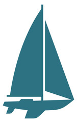 Yacht blue symbol. Sailing ship. Regatta icon © LadadikArt
