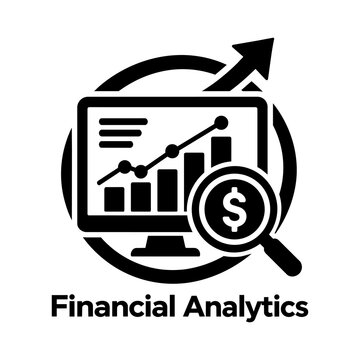 Financial analytics icon vector.