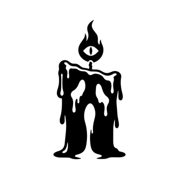 Horror candle vector illustration.