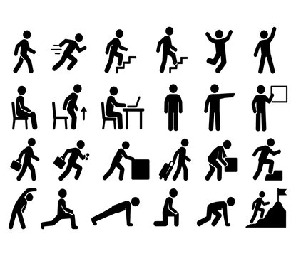 Man motion icon set.