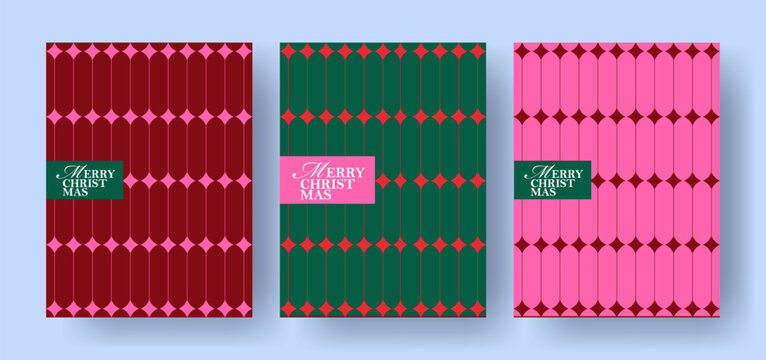 Elegant Christmas collection with geometric star patterns, festive typography and modern holiday layouts. Templates for Xmas cards, gift wrap, packaging, branding, posters and social media.