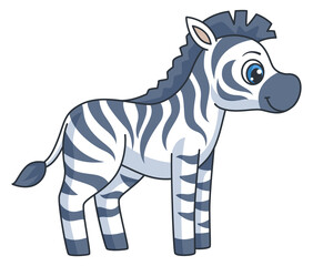 Fototapeta premium Cute cartoon baby zebra character. Kid design