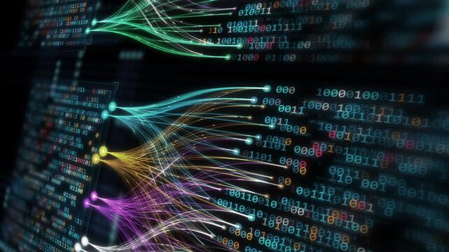 Dynamic data flow analysis with Al, data flow visualization with neural networks, machine learning with Al, quantum computing, and digital binary coding based on circuit board artificial intelligence 