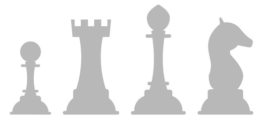 Chess pieces silhouettes. Board strategy game figures © LadadikArt