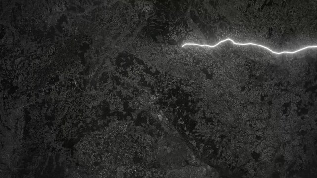 Flight Route Animation From Berlin to Munich on Germany Map