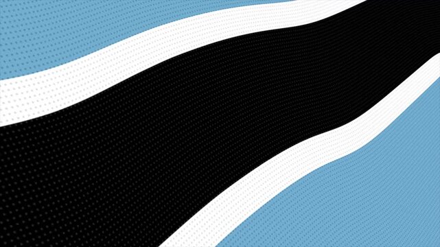 Flag of Botswana waving slowly in the foreground and moving upwards.