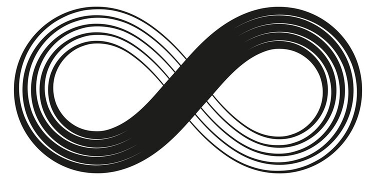 Eternal motion black logo. Infinity line symbol