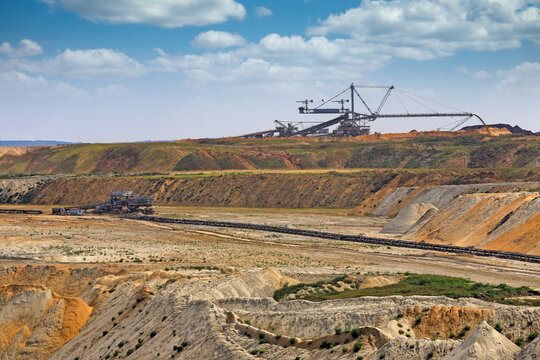 Giant Spreader and Conveyor Belt System in Kostolac Open Pit Mine, Serbia