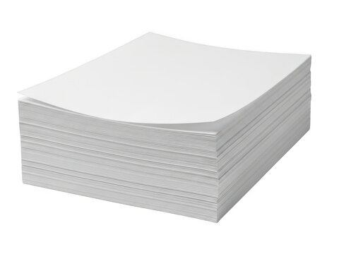 Stack of blank white paper sheets isolated on white