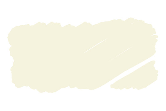 Abstract off-white paint brush stroke with rough edges on white background