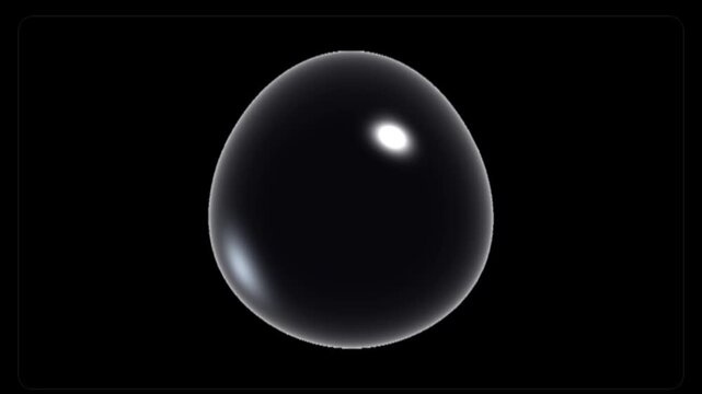 Mysterious black glossy abstract egg shape element for modern digital design