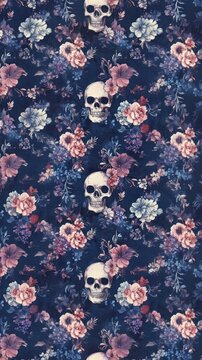 Vintage florals calico pattern background design.