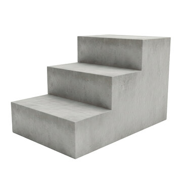 Three-step concrete staircase illustration