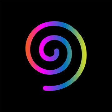 Colorful Rainbow Spiral Vector Abstract Swirl Design