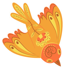 Fototapeta premium Flying bird boho decorative element. Ethnic folk animal