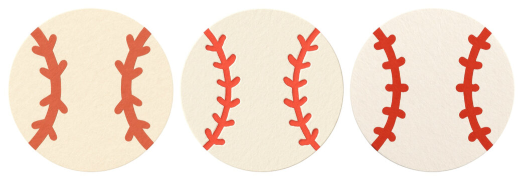 PNG Baseball stitches close-up illustration, element set on transparent background