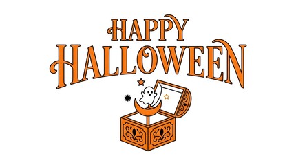A festive and happy halloween text design featuring a pumpkin and spooky spider web perfect for autumn celebrations and seasonal greetings occasions © Huzayfa