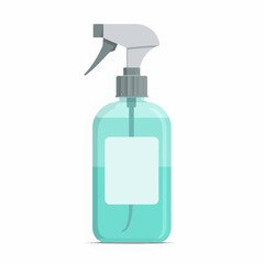 Fototapeta premium Antiseptic Disinfectant Spray Bottle Dispenser With Pump Nozzle Medical Healthcare Flat Illustration