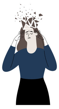 Distorted self image. Woman with borderline personality disorder