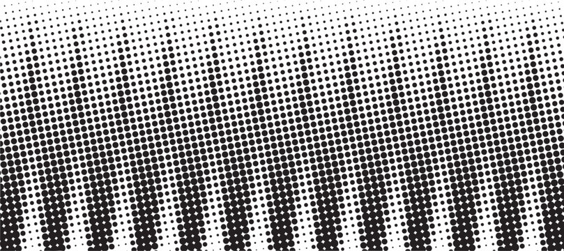 Monochrome Vertical Striped Halftone Dot Gradient Pattern Vector Background