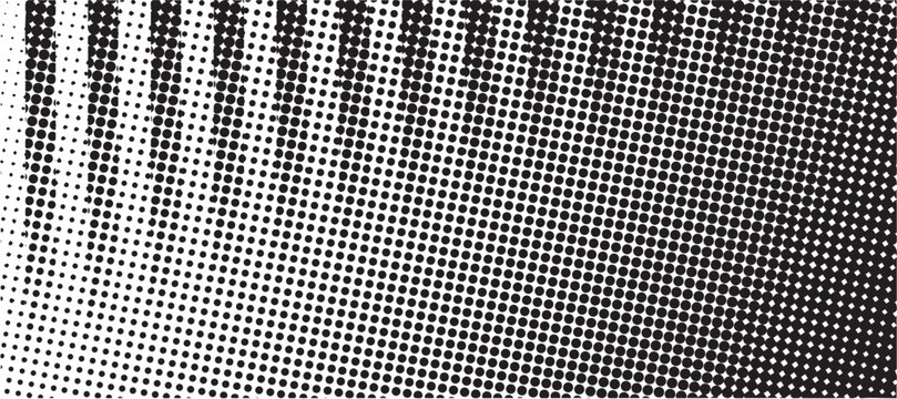 Monochrome Halftone Gradient Pattern Vector Background with Diagonal Stripes